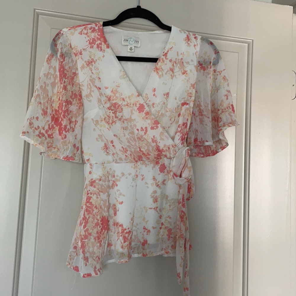 Floral Wrap Top